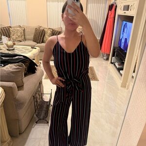 Striped Black and Red Jumpsuit